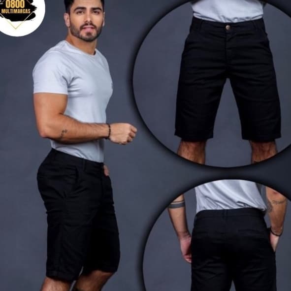 bermuda masculina, bermuda de brim com elastano moderna Estilo, conforto e presença em uma única peça.”