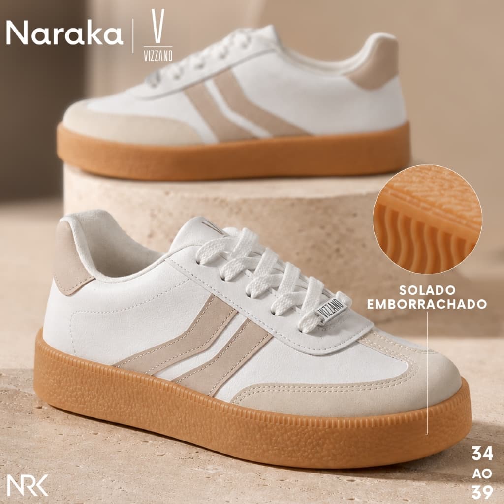 Tênis Feminino Casual Vizzano Retrô Plataforma Confortável