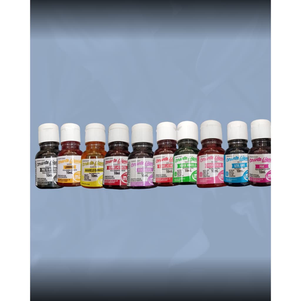CORANTE LIQUIDO 10ML MIX DIVERSAS CORES