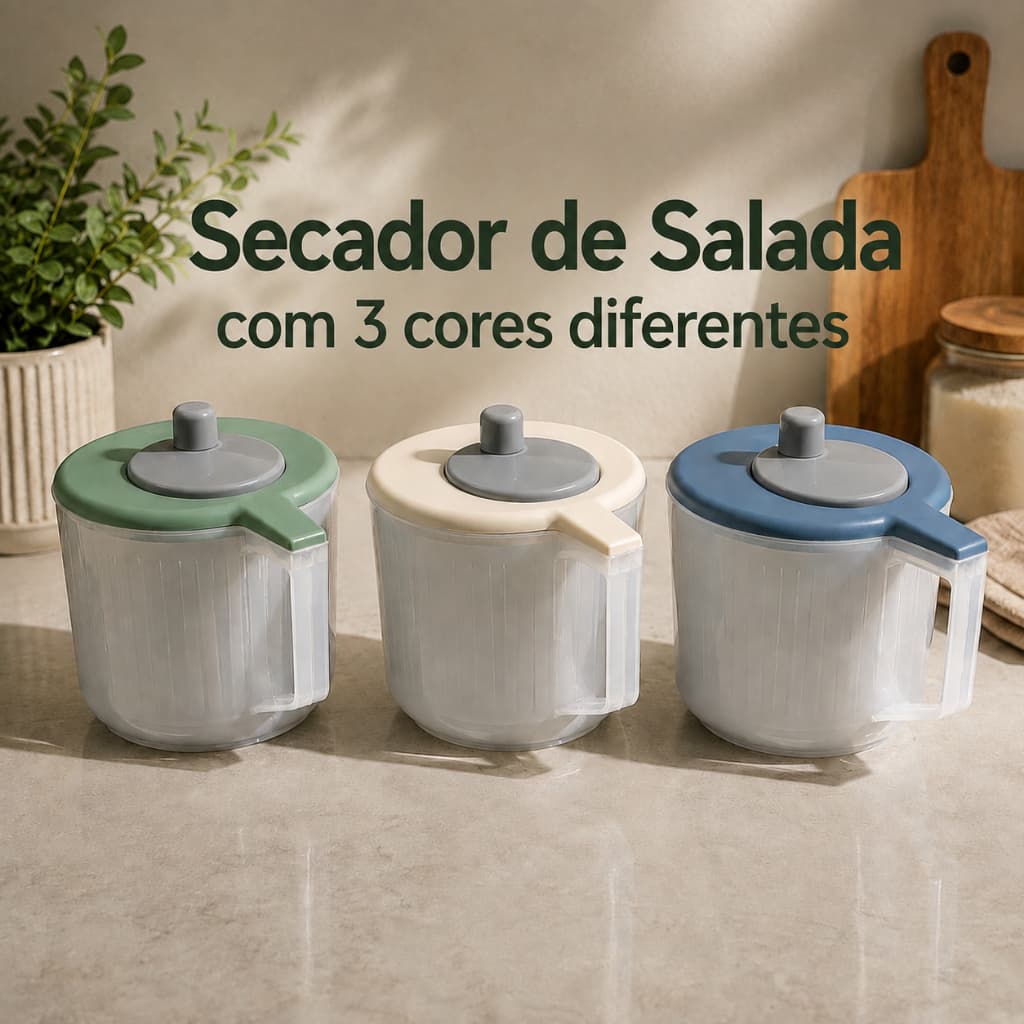 Centrífuga De Salada Secador Verduras Manual 2,5 Litros