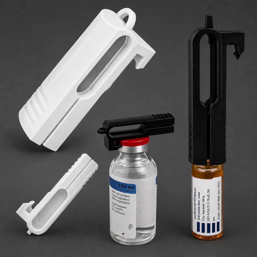 Quebra Ampolas com Abridor de Frascos Multidoses – 2 em 1