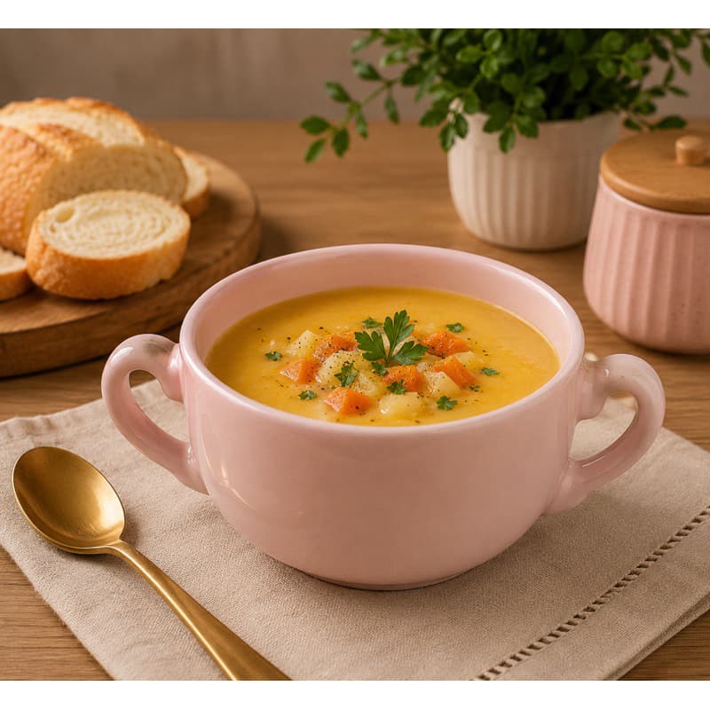 Consumê 700ml em Cerâmica com 2 Alças para Sopa Caldo