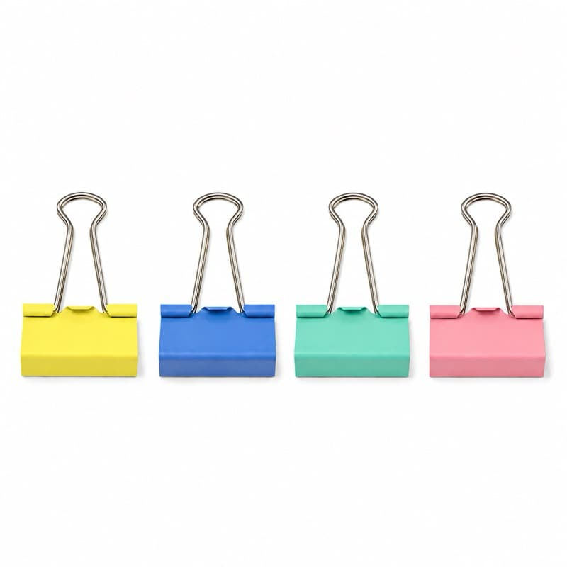 Prendedor de Papel Binder Clip 25mm Kit 4 Unidades Colorido