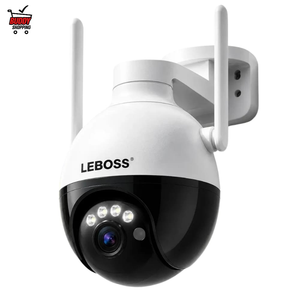 Câmera IP Wi-Fi Externa PTZ 355° com Visão Noturna Áudio MicroSD IP66 2 Antenas Alarme Branca