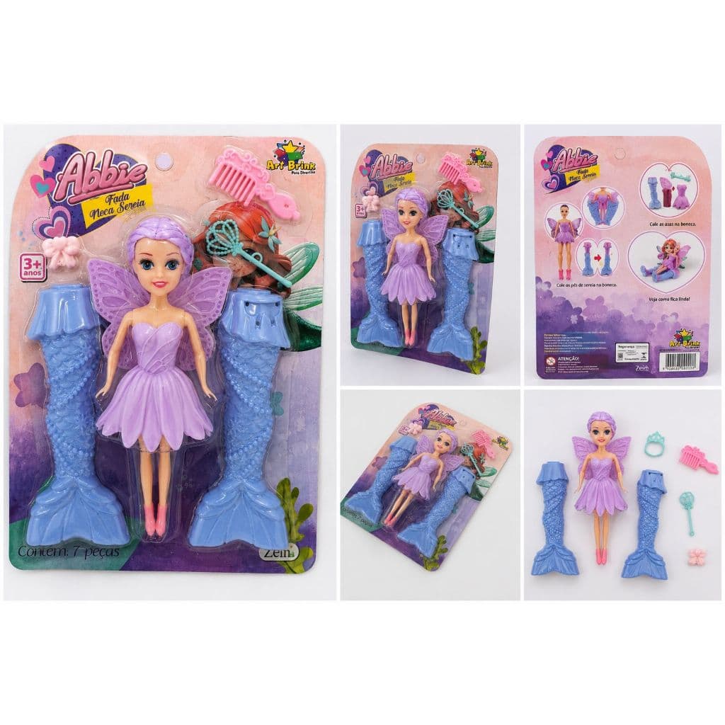 Boneca Fada Sereia Abbie com Asas e Acessórios Infantil