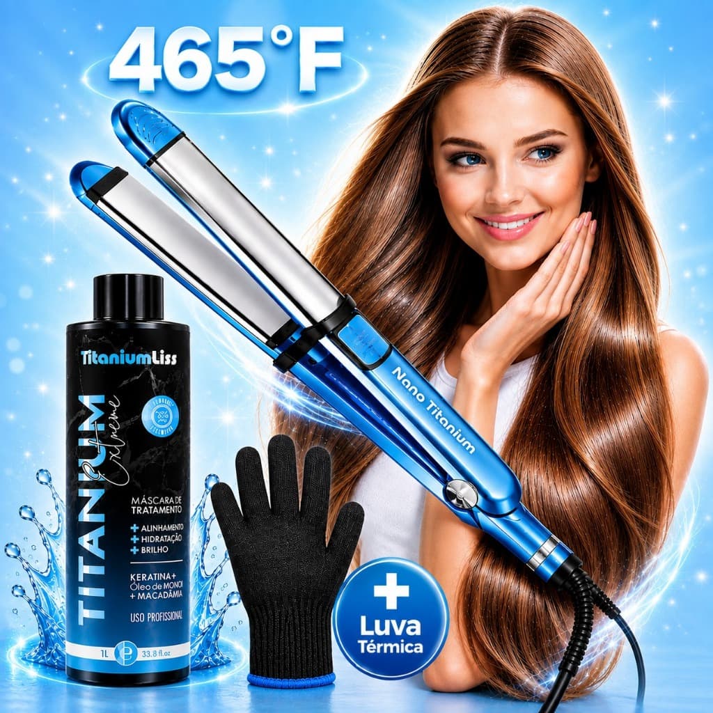 Prancha Chapinha Super Nano Titanium Profissional Pro750 Original Bivolt + Definitiva