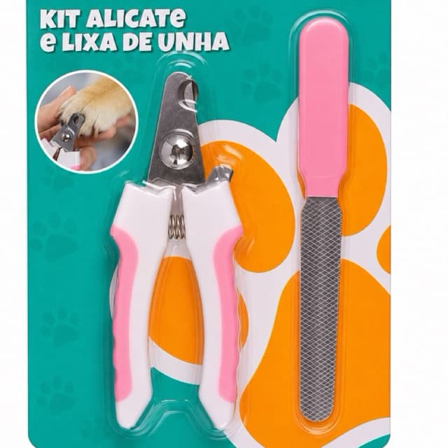 Cortador de Unha Para Pets 12cm com Lixa Rosa