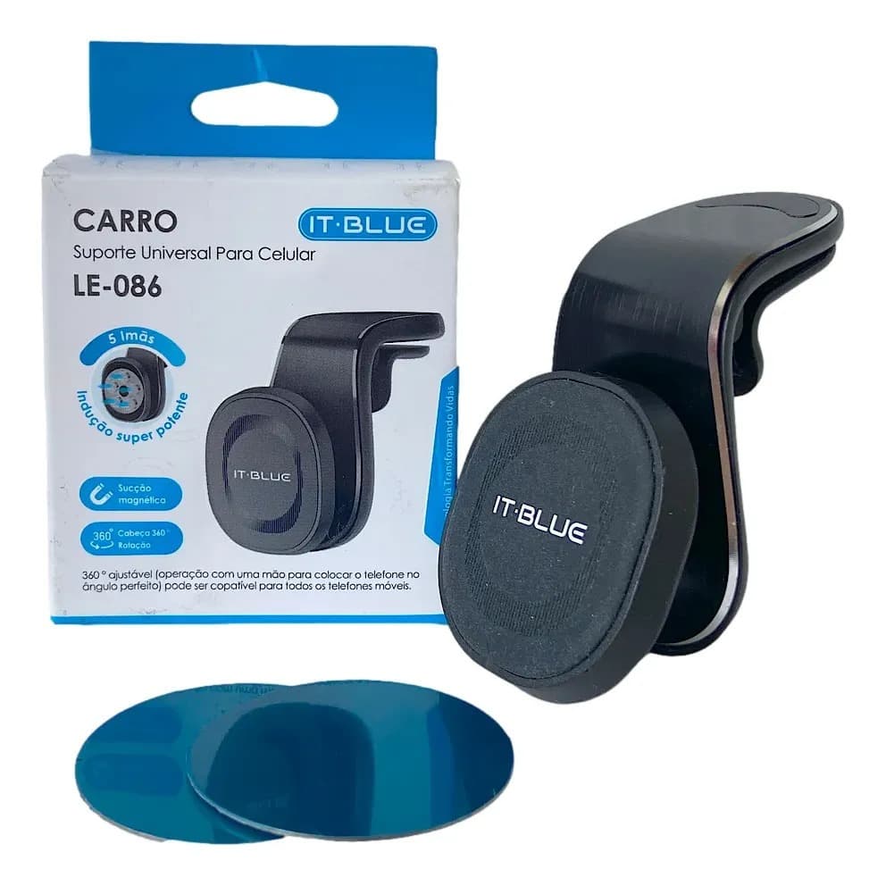 Suporte Celular Veicular Magnético Imã Saída de Ar Universal - LE-086