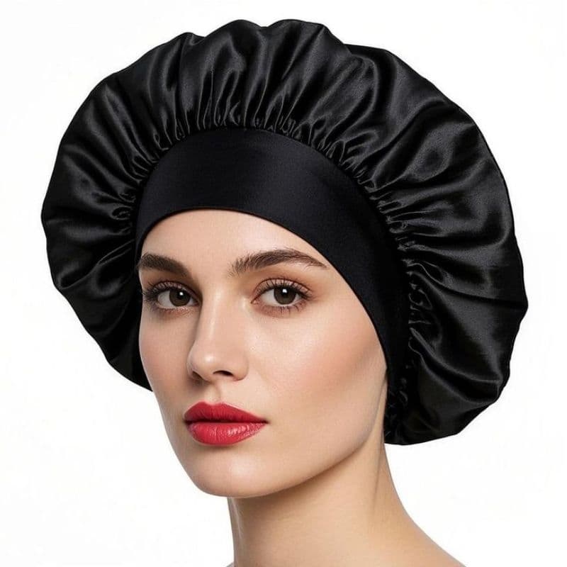 kit 2 Toucas de cetim para dormir anti frizz cuidado para seu cabelo com faixa para cozinha banho dormir