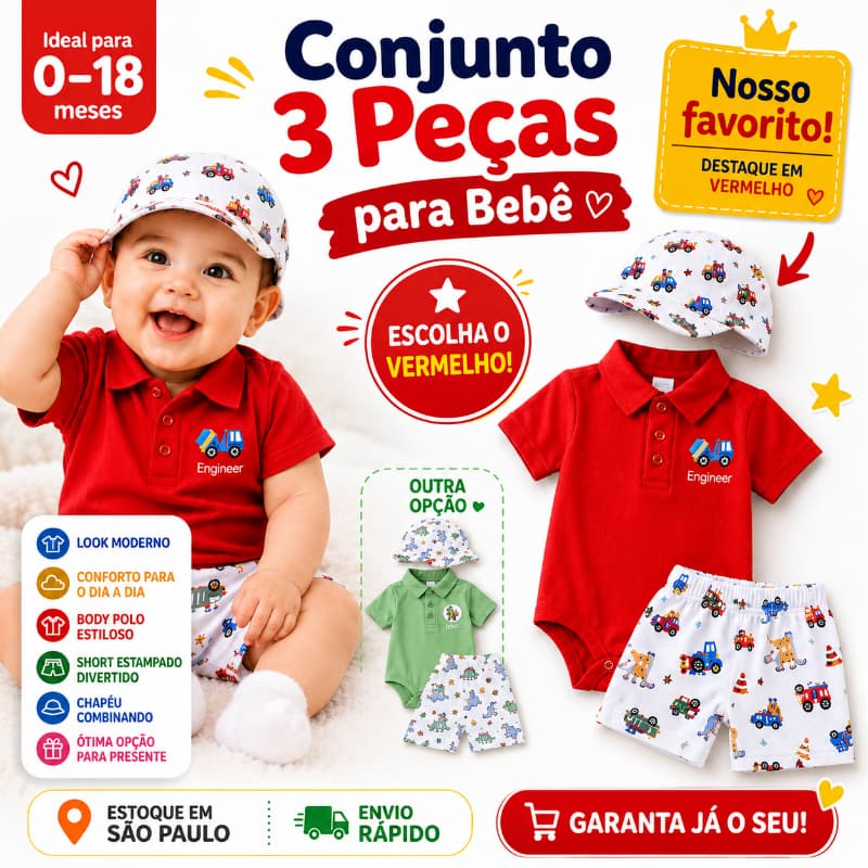 Payifang Conjunto Bebê Menino 0-18 Meses 100% Algodão Polo Body Dinossauro Short Chapéu Roupa Verão Infantil