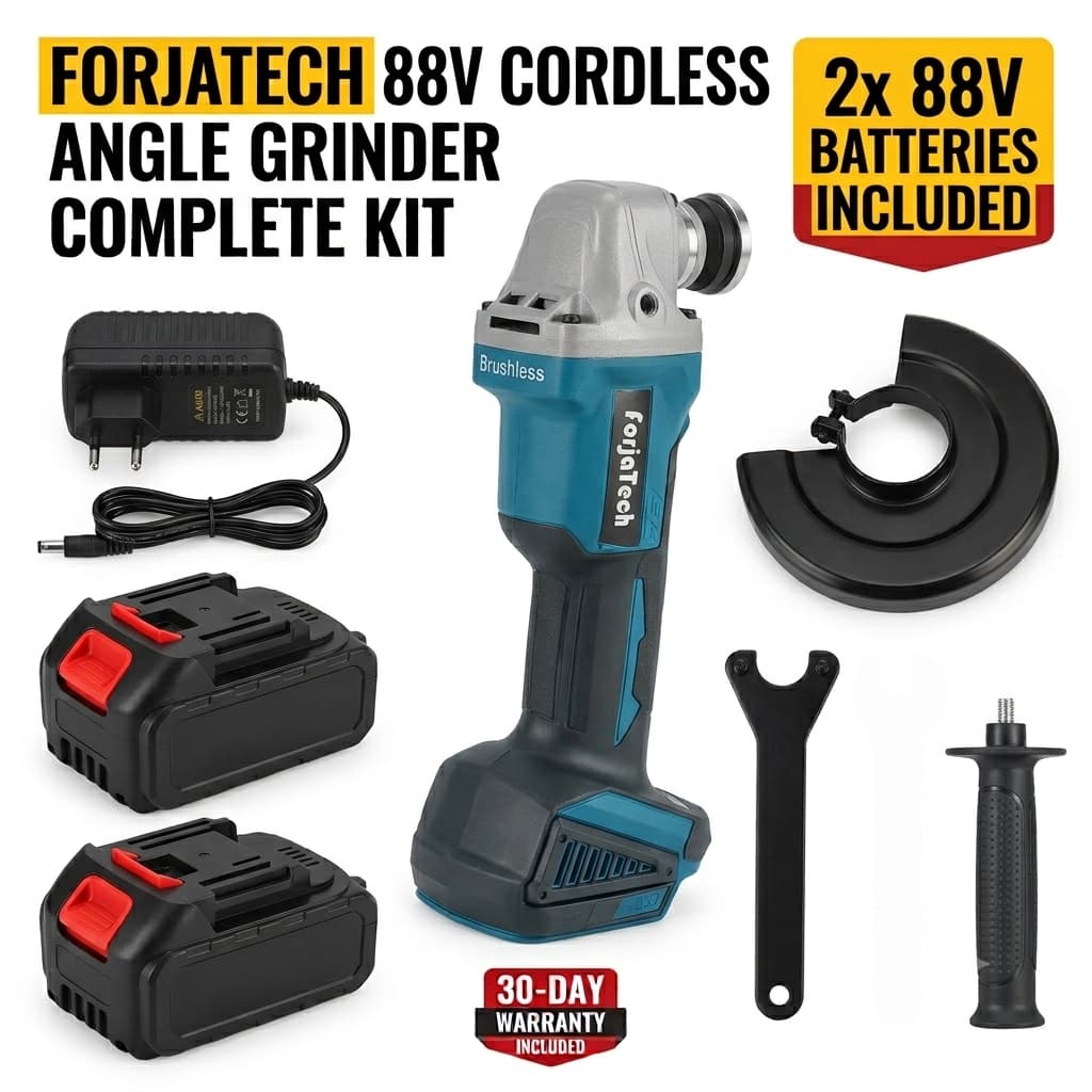 Esmerilhadeira Angular a Bateria Sem Fio 18V / 48VF / 88VF Com Discos de Corte e Acessórios Profissional Bivolt
