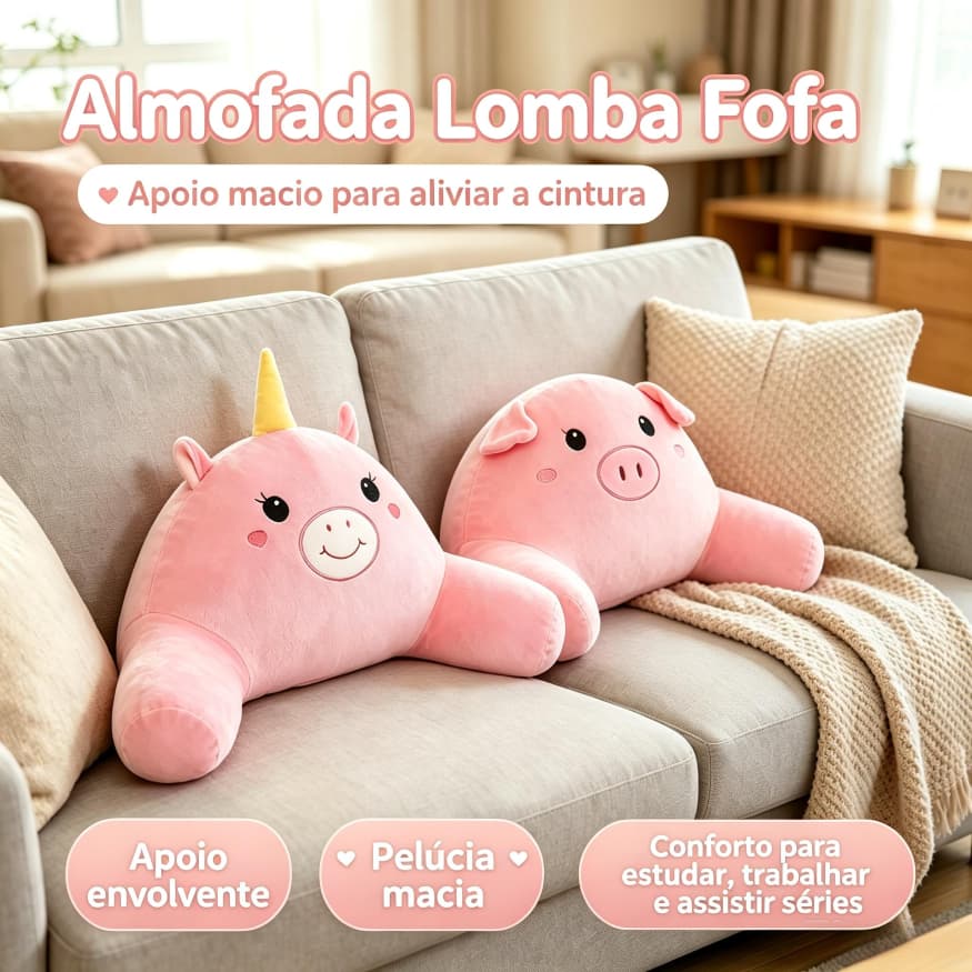 Não Mais Dor nas Costas! Almofada de Pelúcia Apoio Lombar