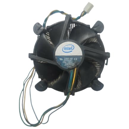 Cooler Intel original c/ dissipador de alumínio + ventoinha (peça usada, c/ marcas de tempo)