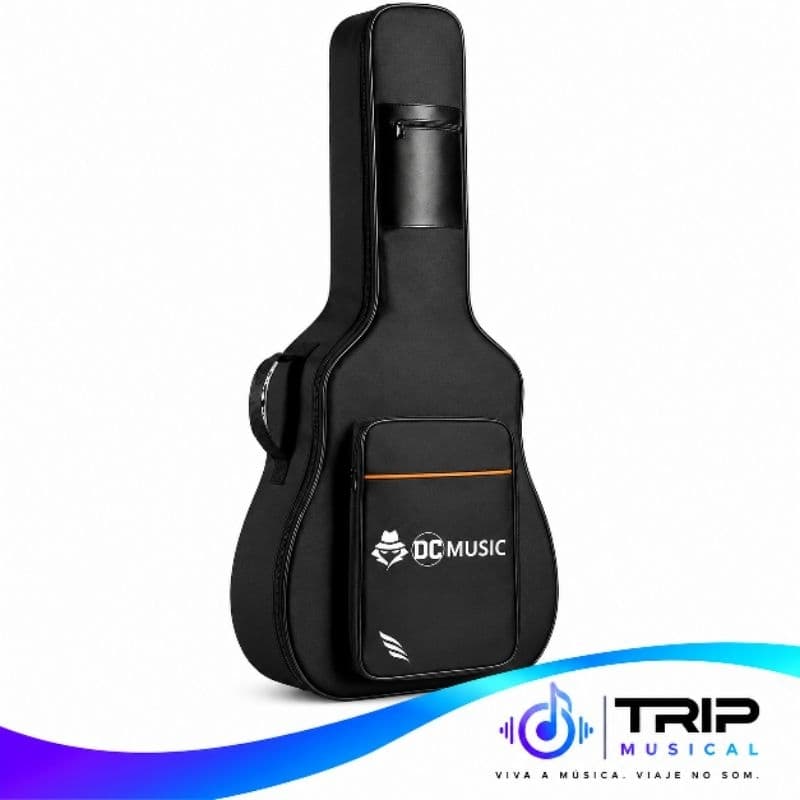 Capa para Violão Luxo Acolchoada com Alça Mochila e Bolso Frontal para Folk e Clássico até 41"