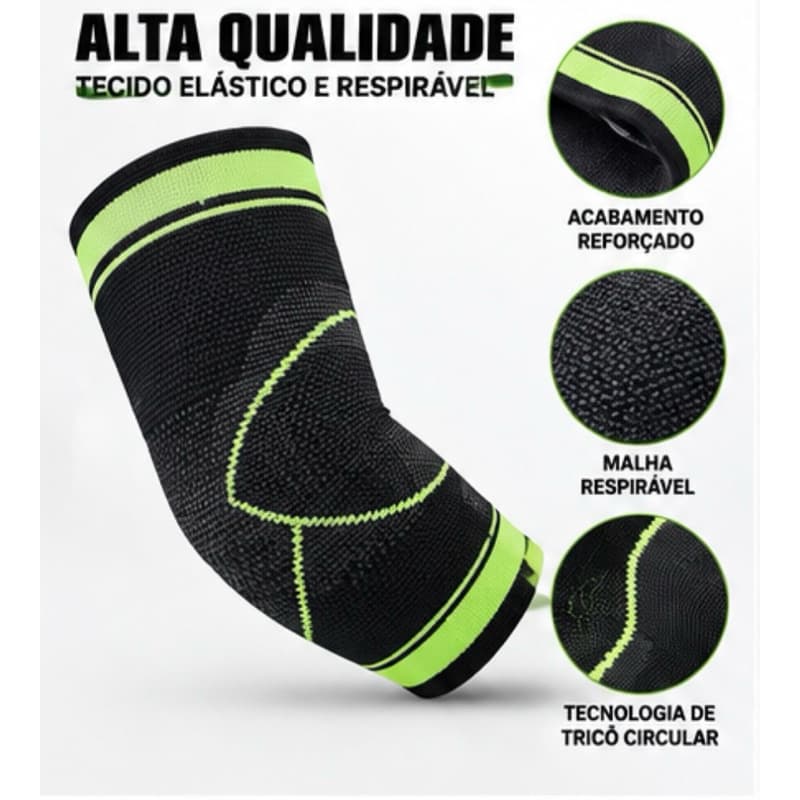 Cotoveleira Elástica de Compressão Suporte para Cotovelo Academia Esporte – Unidade ou Par