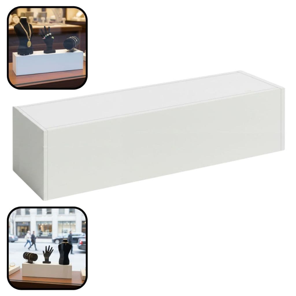 Expositor Para Manequim Base Vitrine 60x20x20cm MDF Branco