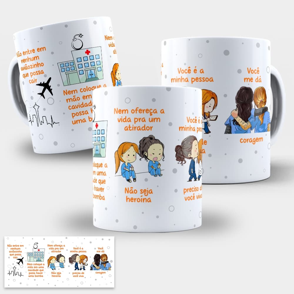 Caneca Grey’s Anatomy Você É a Minha Pessoa – Porcelana 325ml | Presente para Fã da Série | Frase Romântica