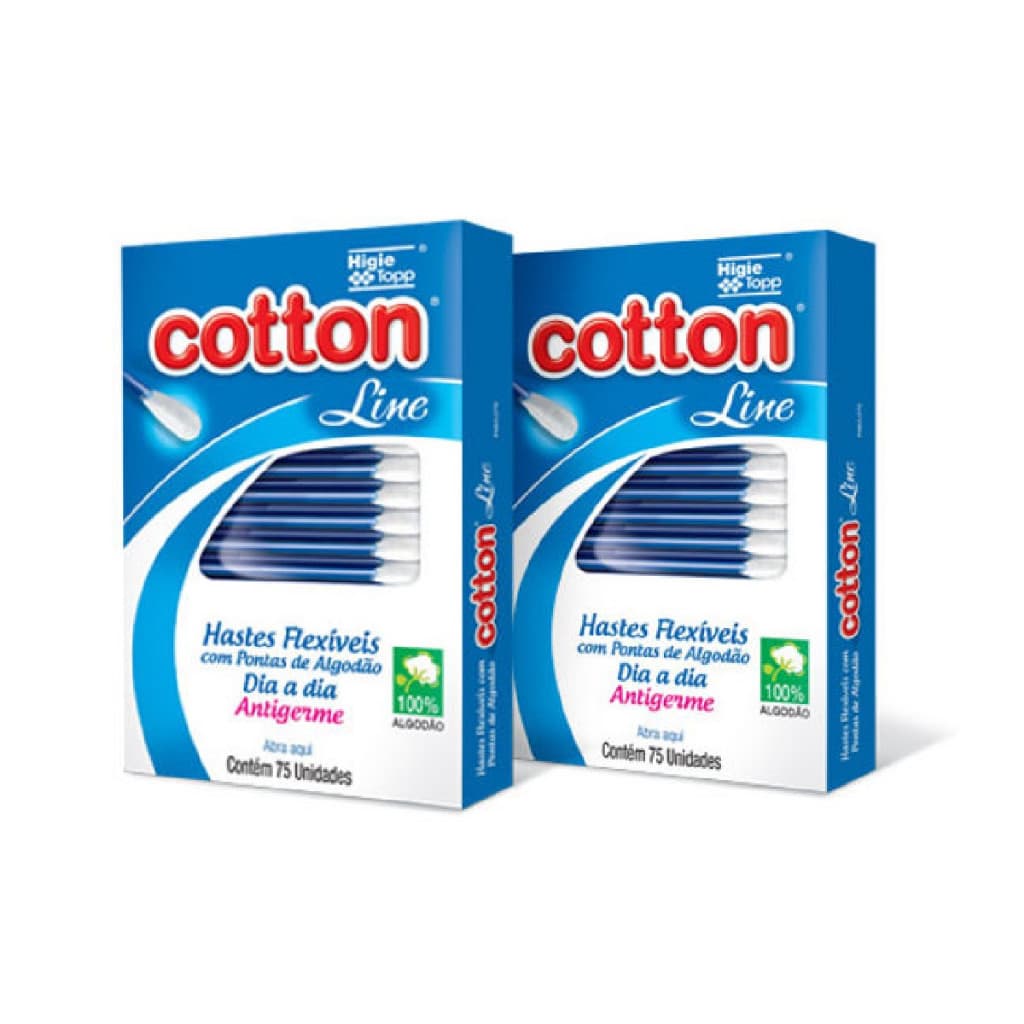 Kit 3 caixas de Hastes Flexíveis Cottonbaby Com 75 unidades cada caixa (225 unidades ao todo)