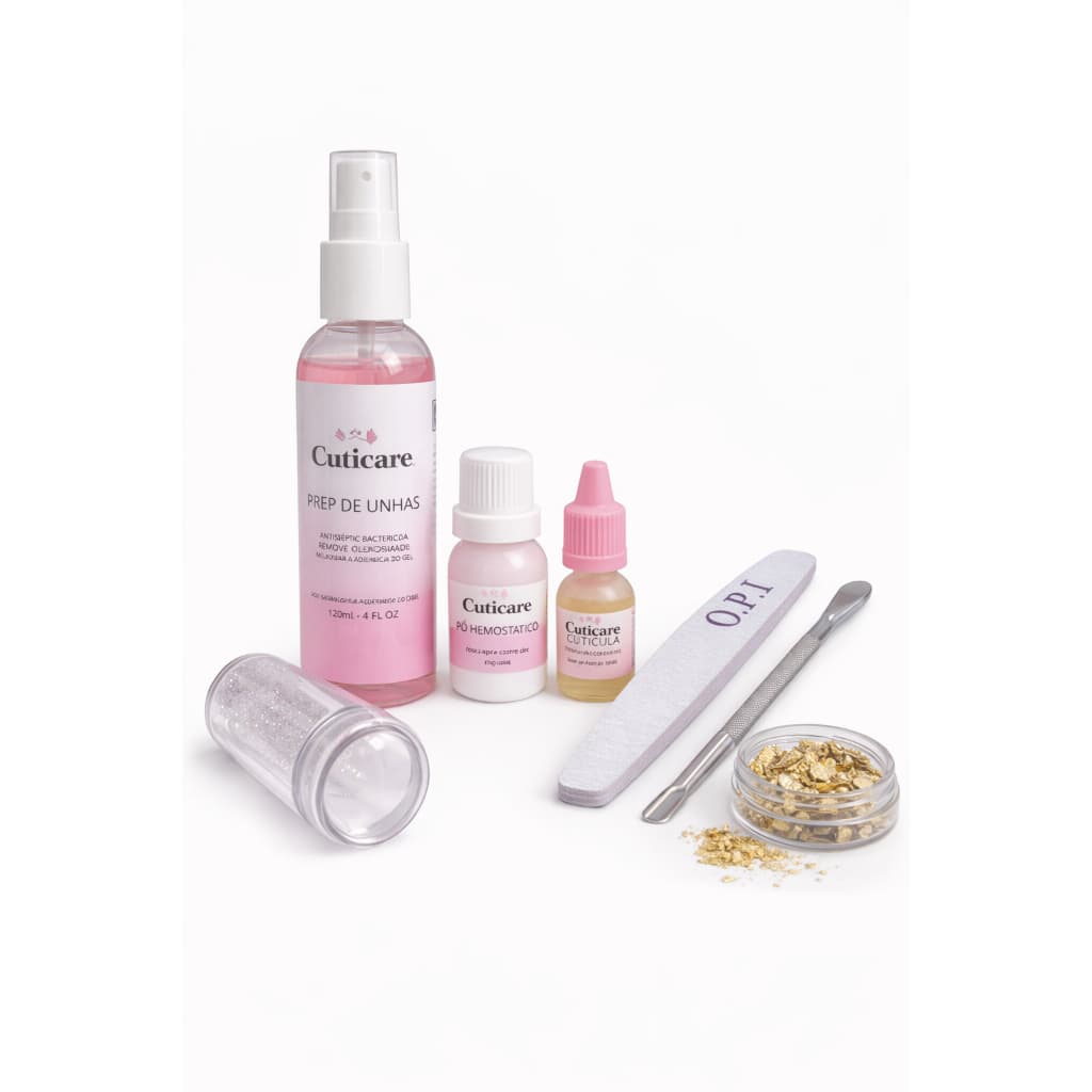 Kit Nail Art Profissional Rosa com Carimbo para Decoração de Unha