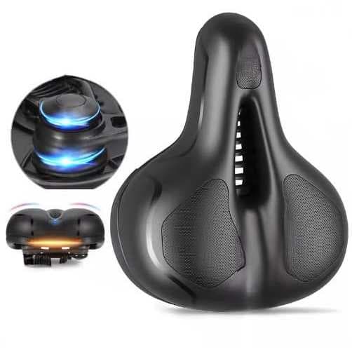 Selim Bike Bicicleta Assento Banco Vazado Confort Com Gel Molas E Refletor