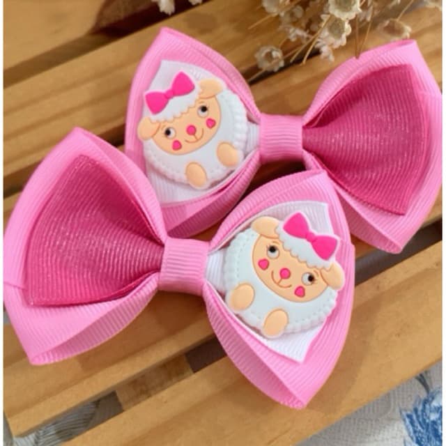 Laço de Páscoa Acessório Infantil Presente de Páscoa Laço de Cabelo Rosa Coelhinho da Páscoa