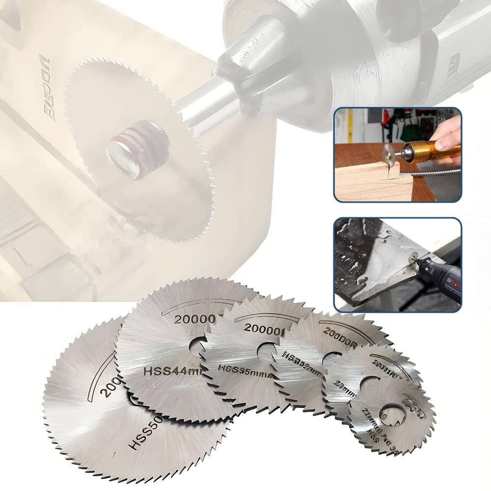 7 Pcs Mini Lâmina de Serra Circular Aço Inoxidável Disco de Corte para Metal Ferramenta Rotativa