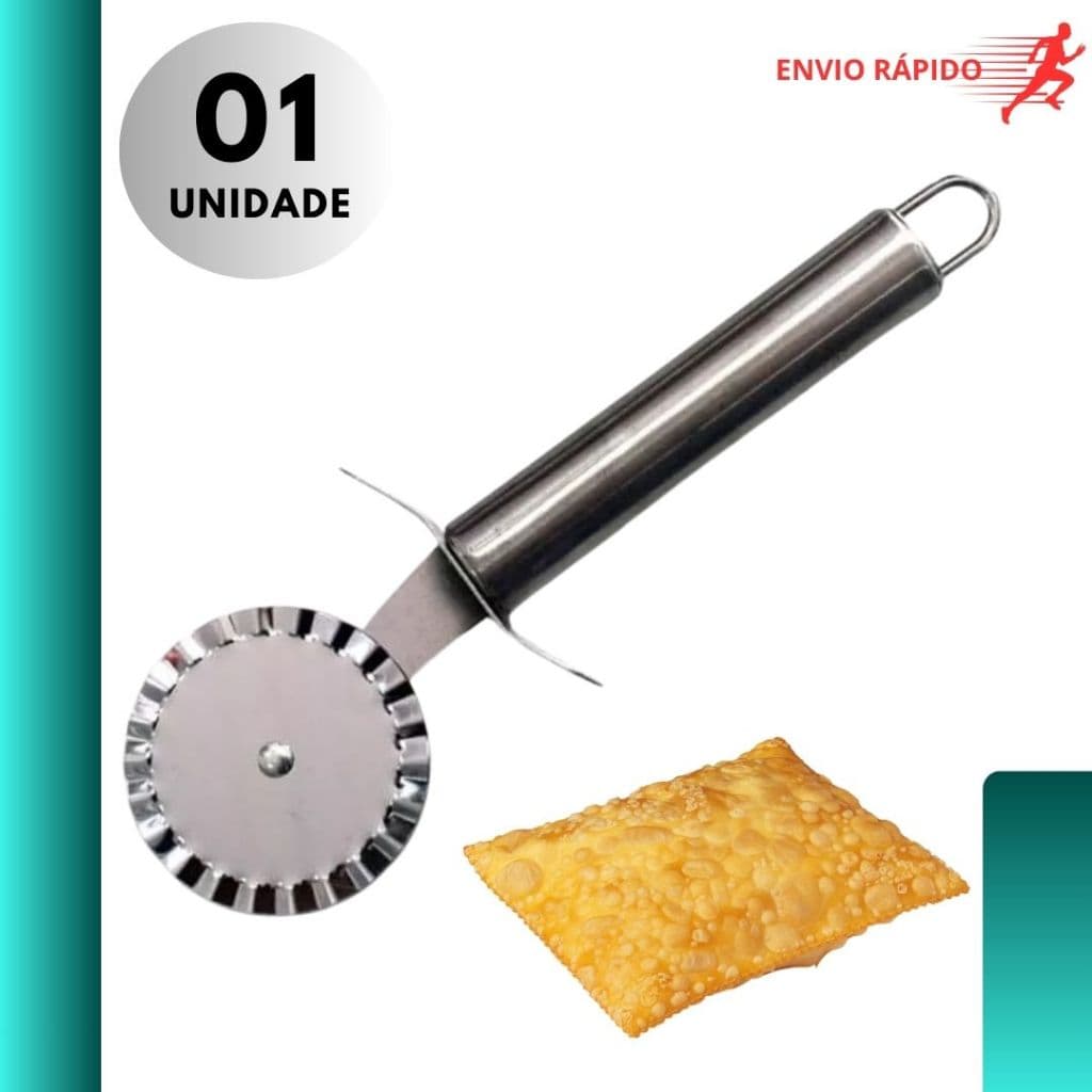 Carretilha Cortador de Pastel e Massas Inox Profissional Manual