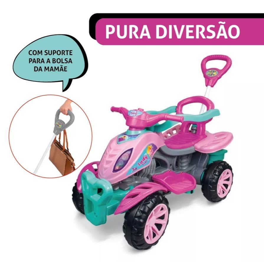 Carrinho De Passeio Infantil Quadriciclo Lady Star Rosa