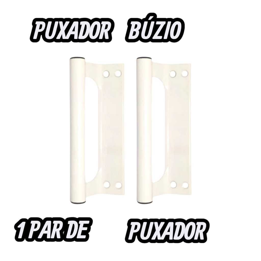Puxador de Aluminio Buzio Porta Portão Correr Branco 150mm (PAR)