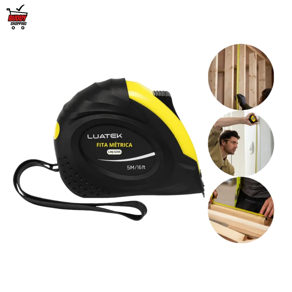 Trena Manual Emborrachada 5 Metros 5mx25mm Com Suporte