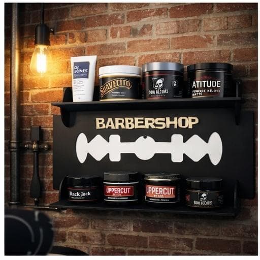 Expositor Organizador 2 Prateleiras Produtos Para Barbearia Pomada Cremes Acessorio Gel Decoração Ha