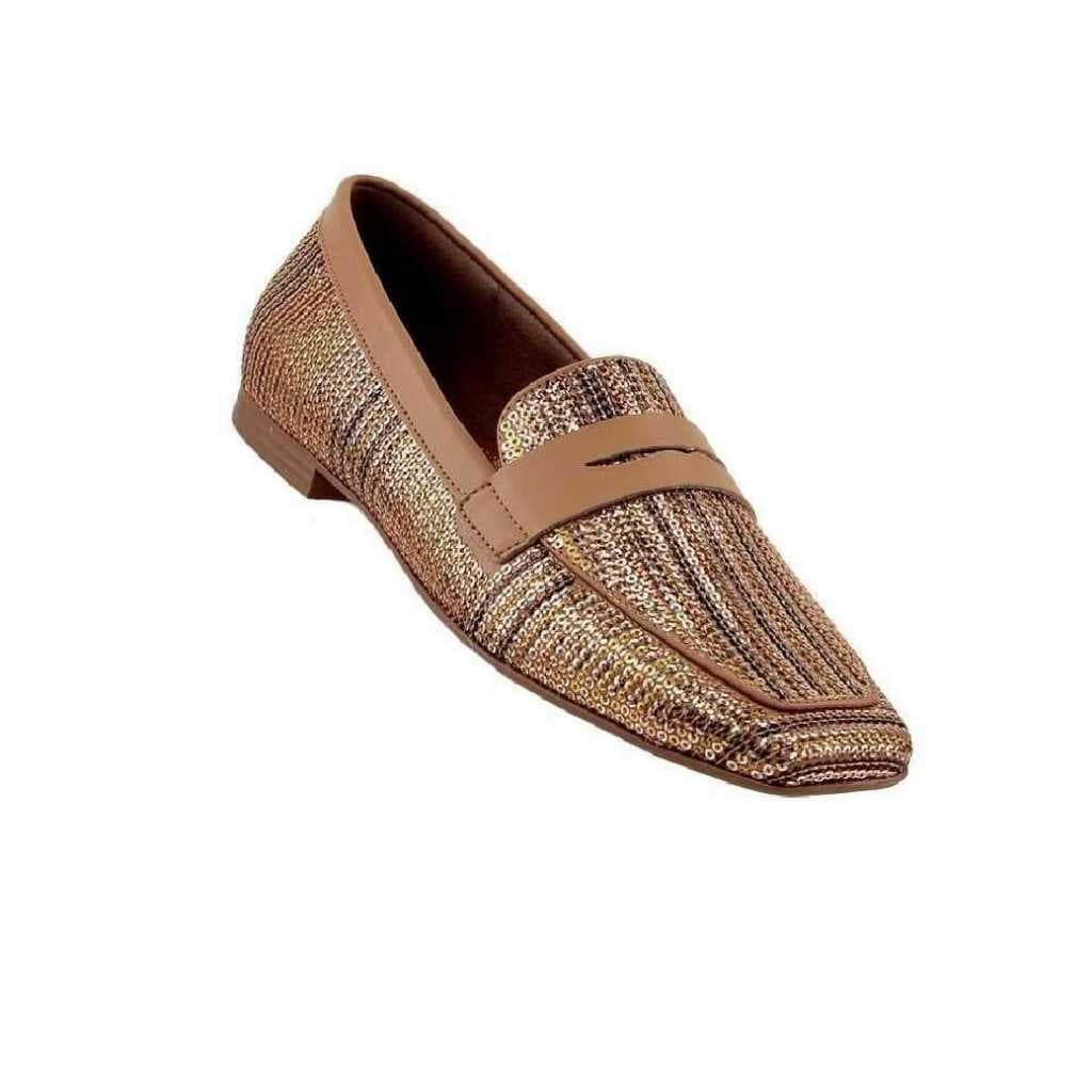 Mocassim Loafer Valentina Bico Quadrado Multicolor Multicores ( PROMOÇÃO)
