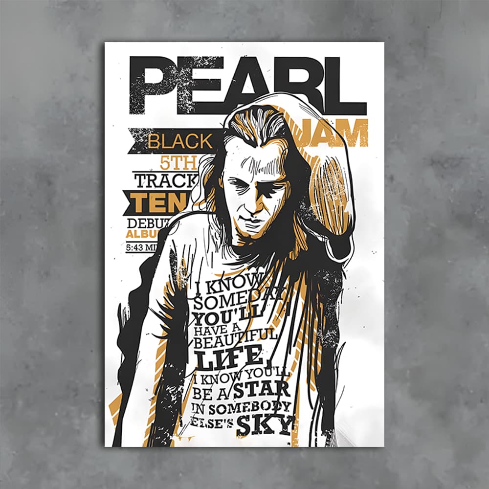 Quadro Decorativo Rock Pearl Jam Placa MDF 3mm Adesivo Vinil Quadro Banda Poster