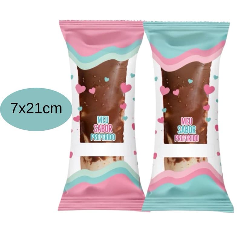 Embalagem Higiênica Geladinho 7x21cm Sacole Dindim Chup Chup Juju Picole Coracoes
