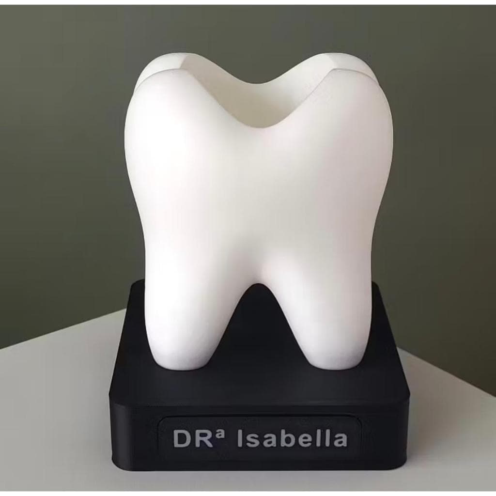Suporte de Canetas em Forma de Dente Personalizado Com Seu Nome– Presente Ideal para Dentistas