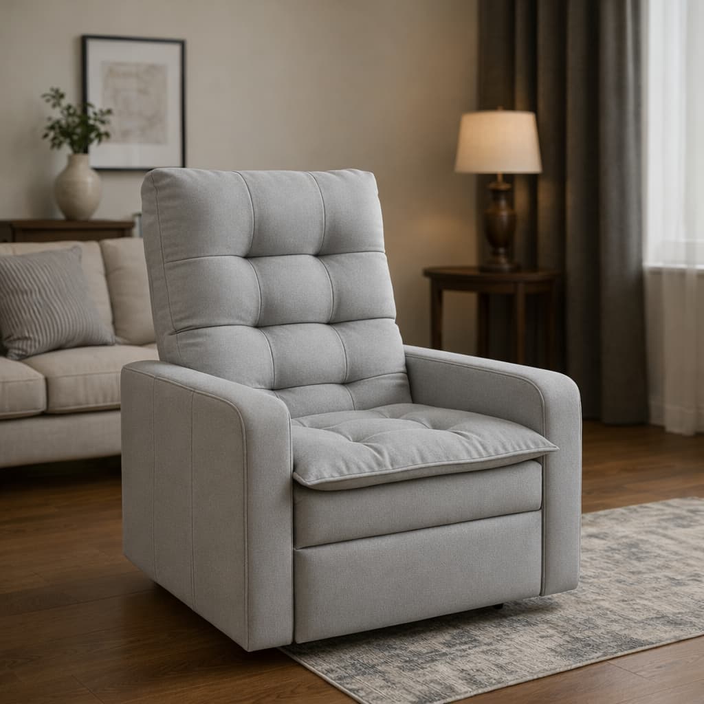 Poltrona do Papai Reclinável Linho Luxo Premium Escritório Sala Recepção Cadeira - Trida Móveis
