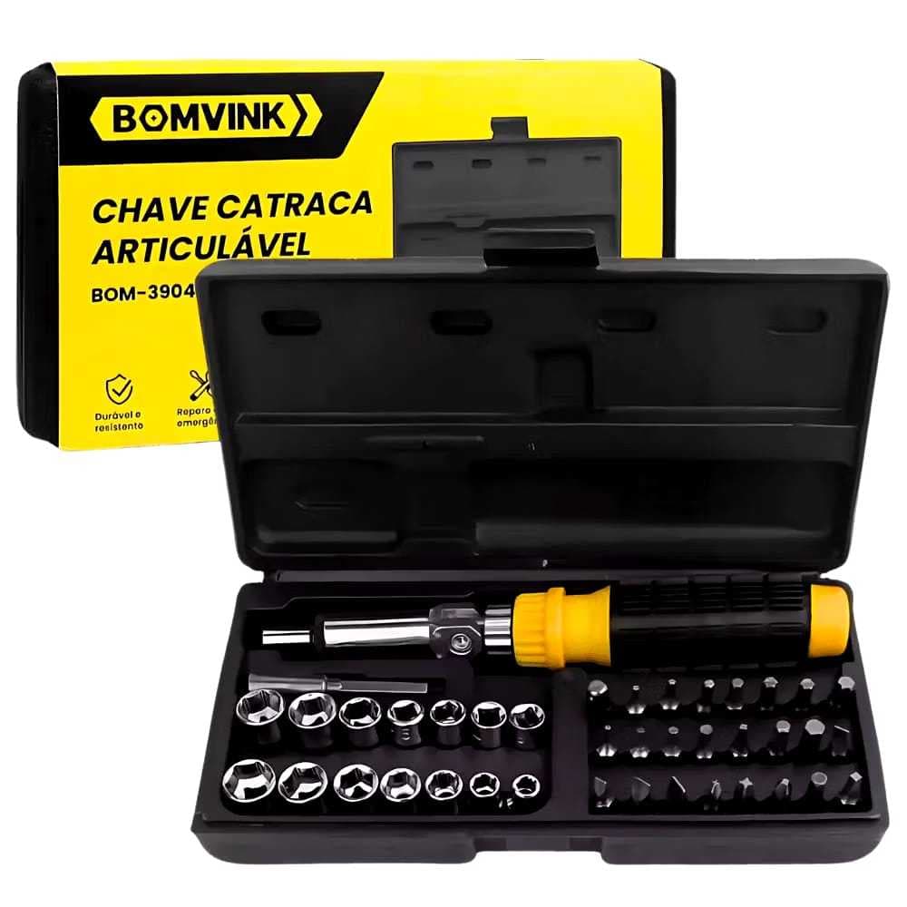 KIT 40 Peças CHAVE CATRACA ARTICULÁVEL BOMVINK BOM3KIT CHAVE CATRACA ARTICULÁVEL BOMVINK BOM3904904