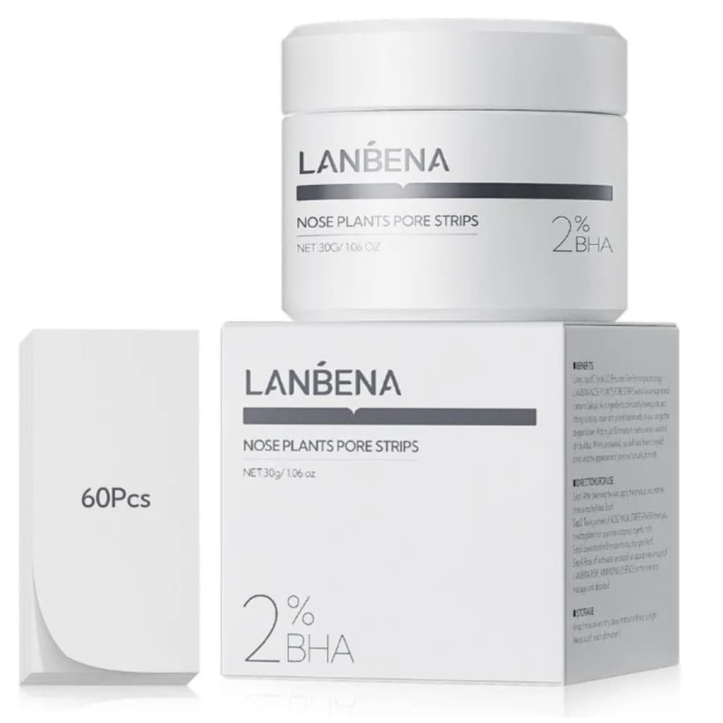 Lanbena Removedor de Cravos 30g + 60 Pcs Papel Normal Máscara Facial Lambena Lançamento