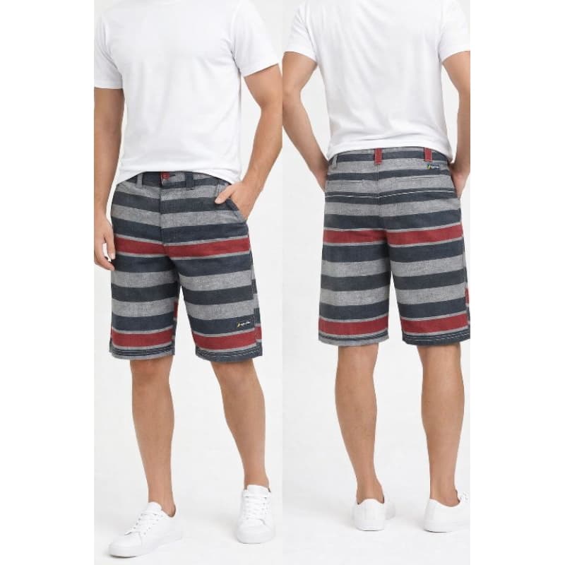Bermuda Masculina Brim Listrada Adulto
