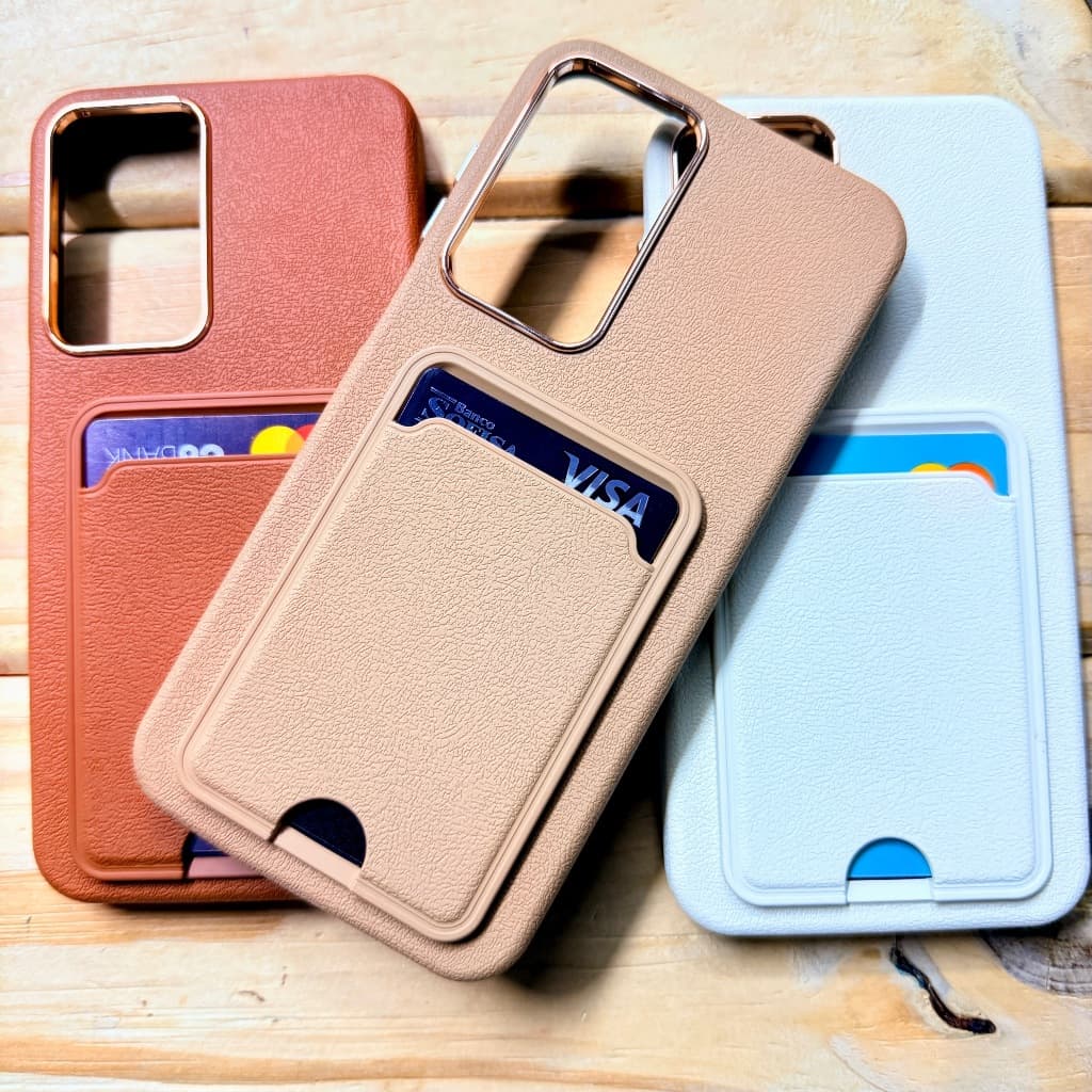 Capa Capinha Anti impacto com Suporte de Cartão Para Samsung A07 / Samsung A17 / Samsung A14 / Samsung A13