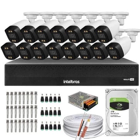 Kit 15 Câmeras Full Color Dvr 1116-C Intelbras C/HD 1tb