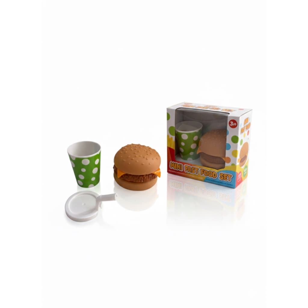 Kit Brinquedo Mini Fast Food Infantil Hamburguer E Copo