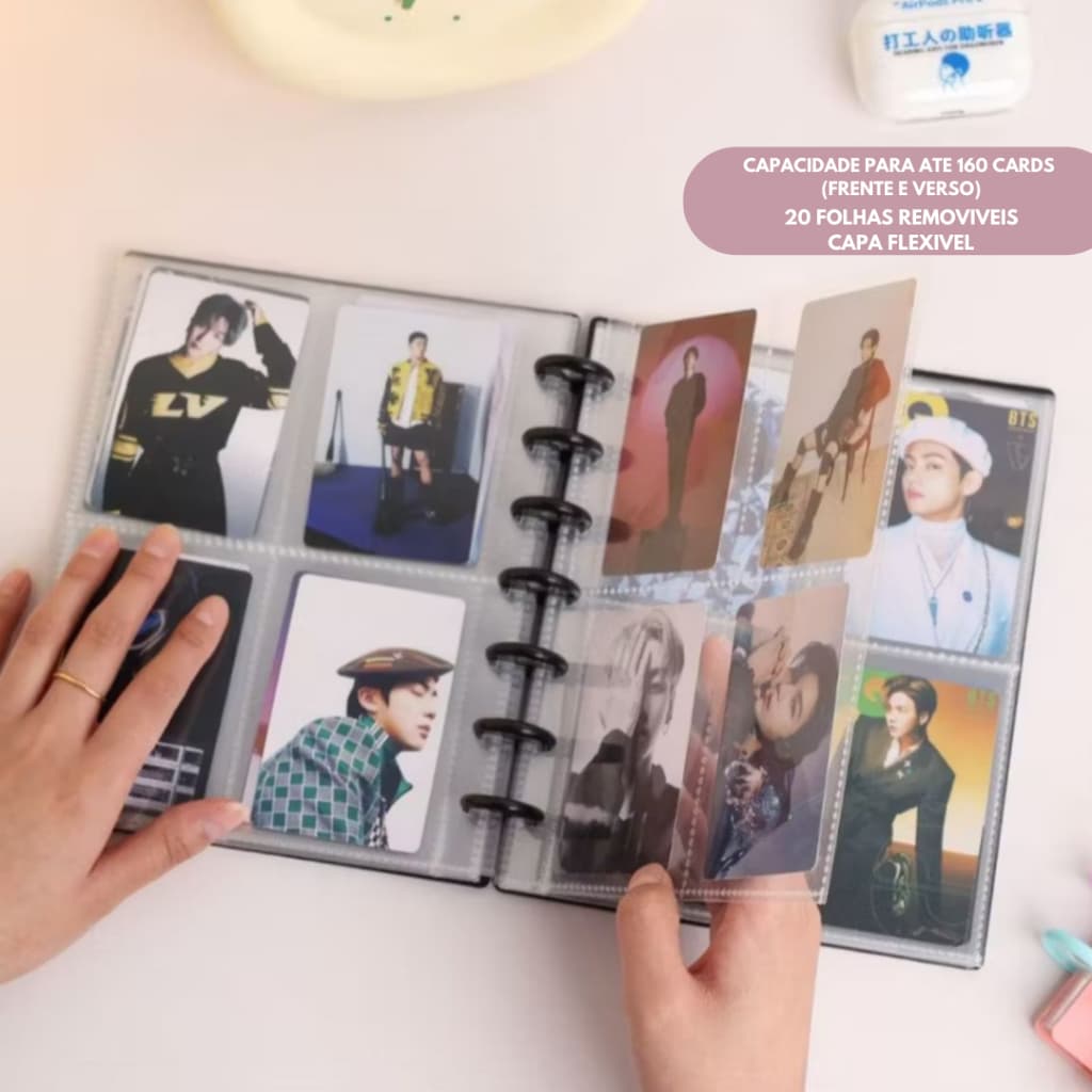 Álbum para Photocards de Disco Kpop Binder A5 Organizador 120 Slots Folhas Removíveis Volta às Aulas Stray Kids BTS