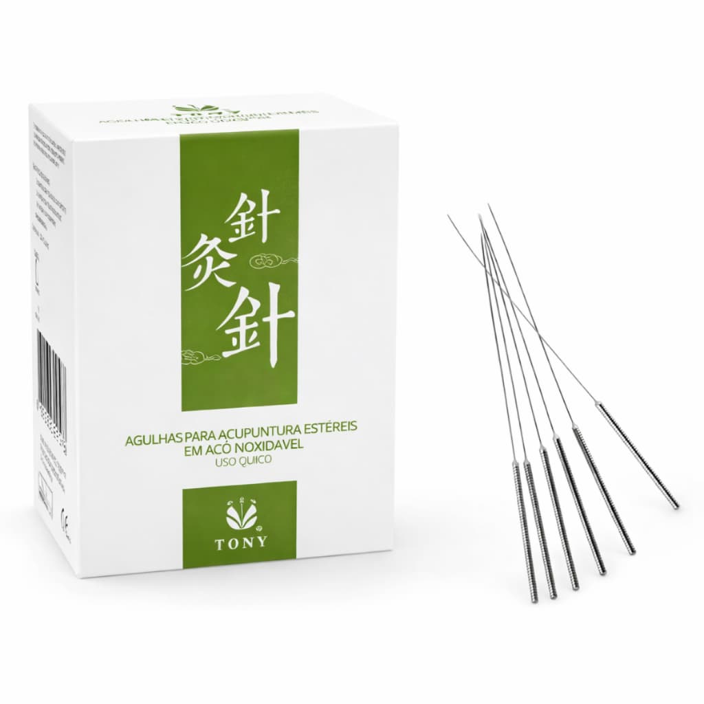 Kit 100 Agulhas de Acupuntura Sistêmica Estéreis Descartáveis Terapia Acupuntura Profissional