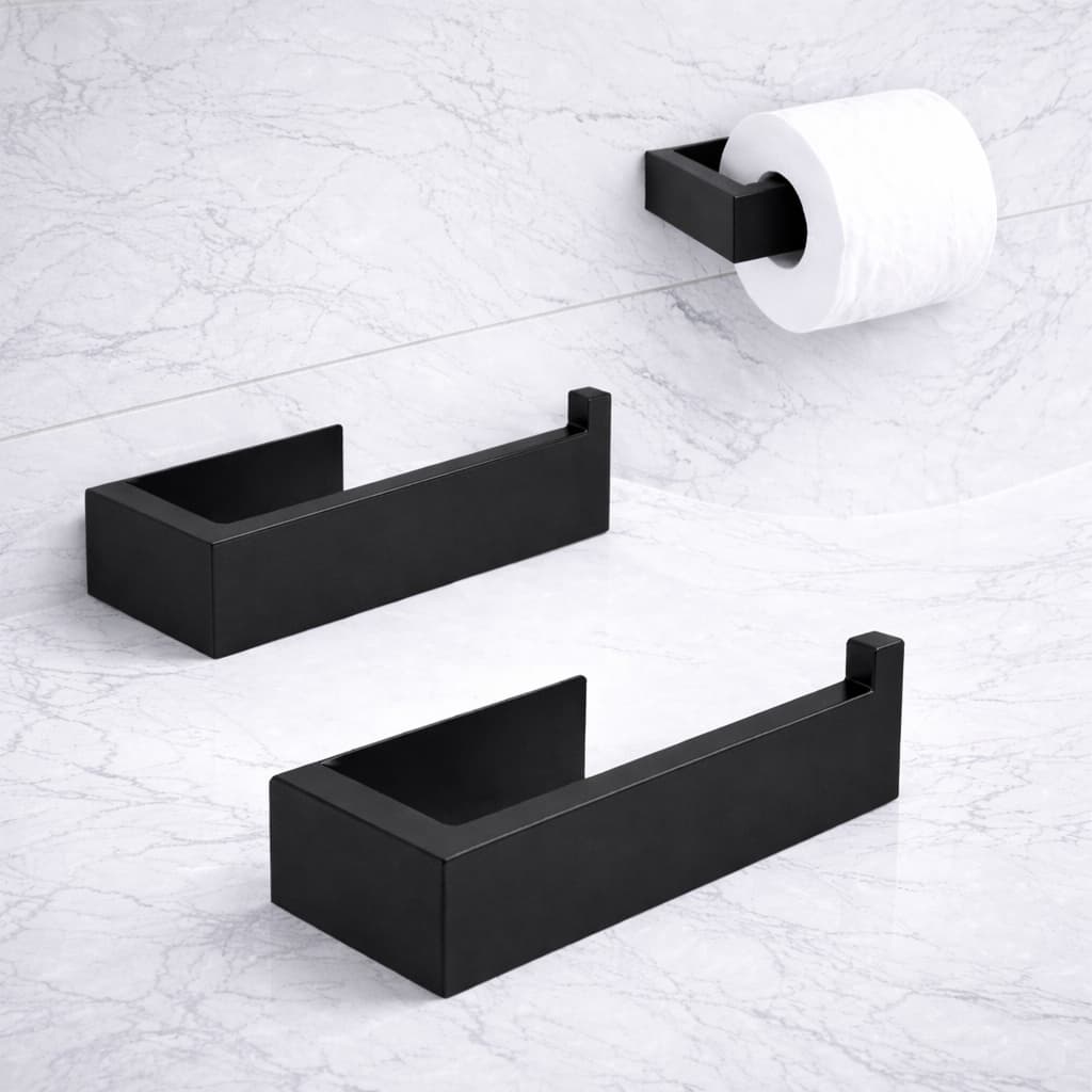 Porta Papel Higiênico Simples Suporte Parede Armário Banheiro sem perfuração Autoadesivo
