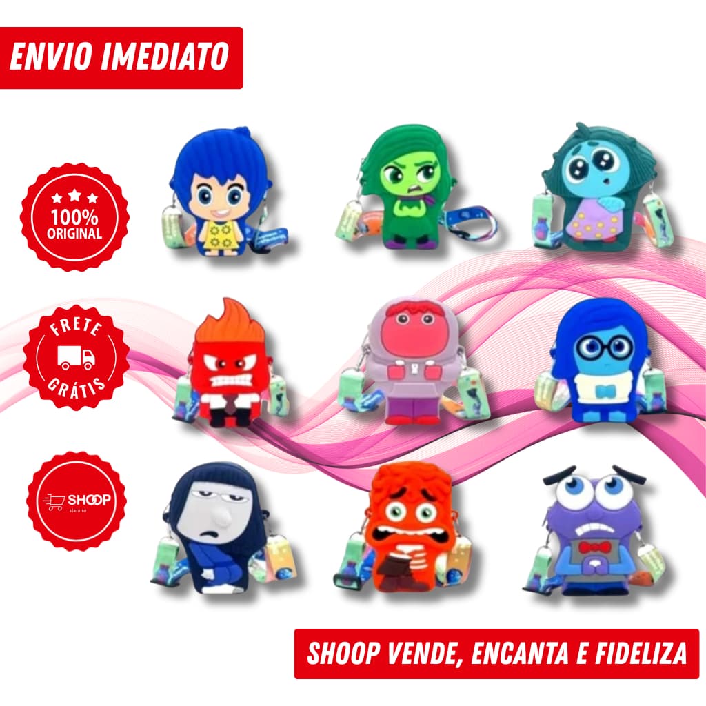 Bolsinha Infantil Divertidamente 2 | Silicone | Alça Transversal Regulável