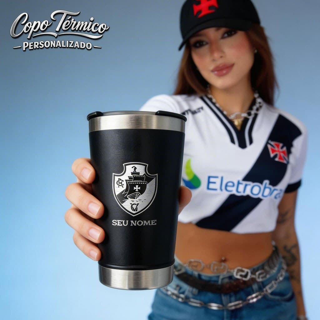 Copo Térmico Personalizado, com Logo, Nome, frase ou Brasão Time