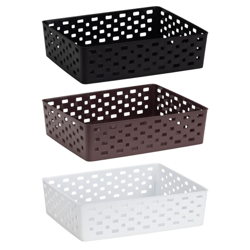 Cesto Organizador Multiuso Pequeno Quadrado 3 Litros Branco Preto Café Bege