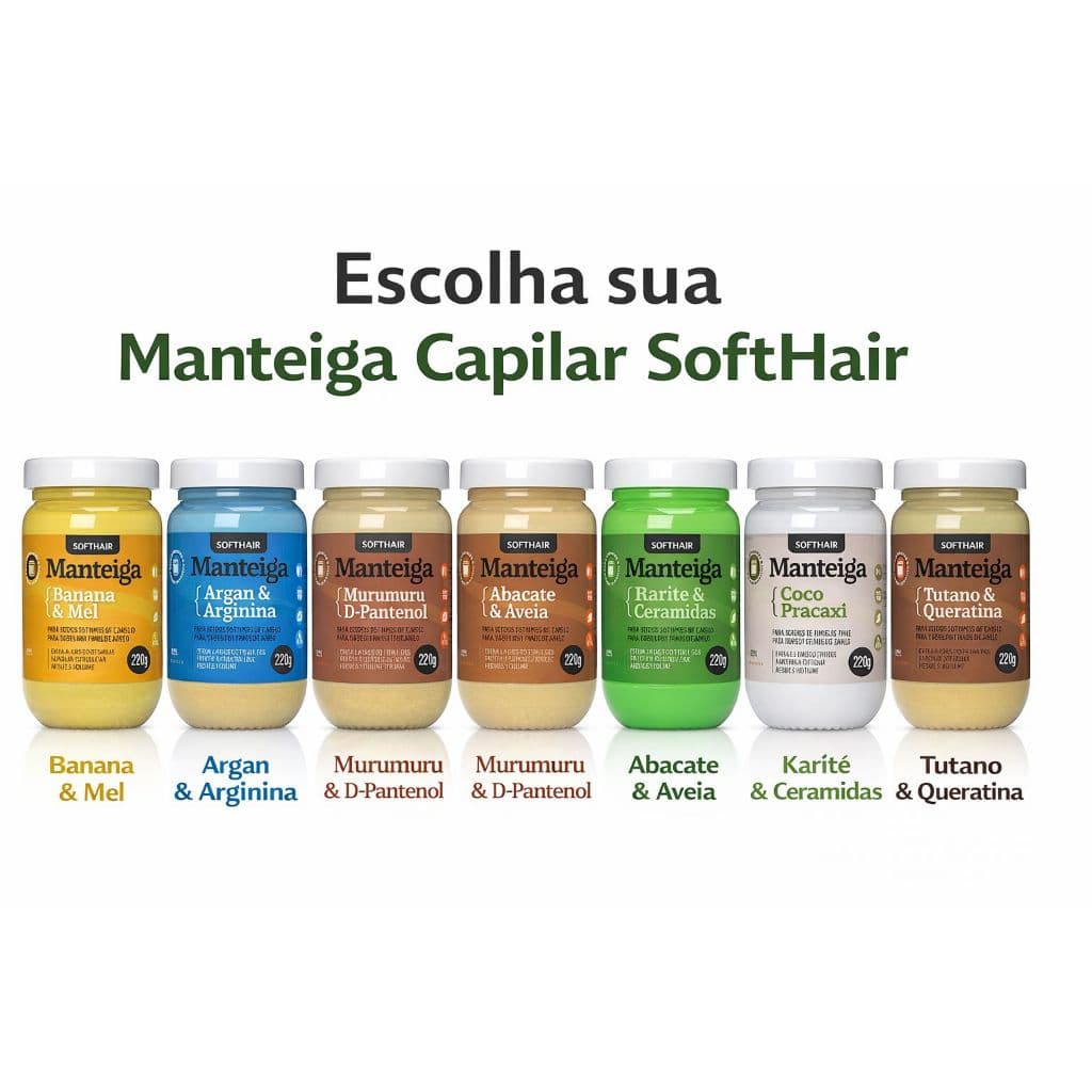 MANTEIGA CAPILAR SOFT HAIR 220g CRONOGRAMA COMPLETO HIDRATAÇÃO Softhair