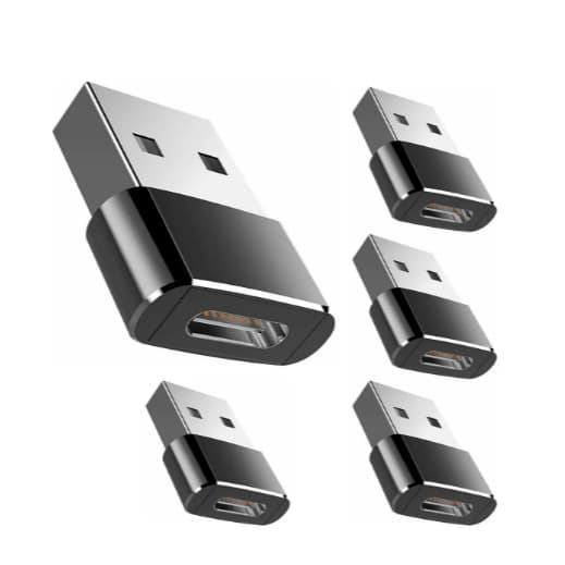 Kit 5x Adaptador OTG USB Tipo C Fêmea para USB A Macho 3.1